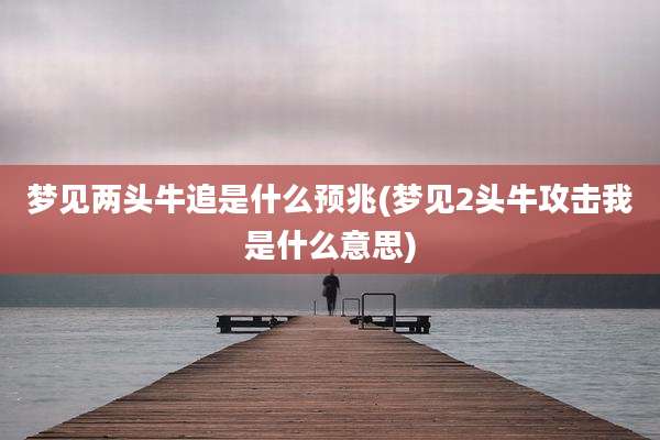 梦见两头牛追是什么预兆(梦见2头牛攻击我是什么意思)