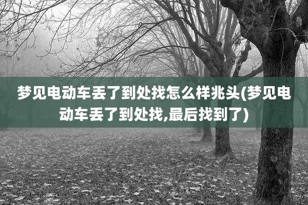 梦见电动车丢了到处找怎么样兆头(梦见电动车丢了到处找,最后找到了)