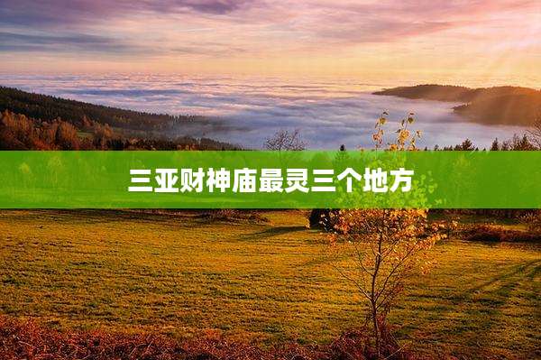 三亚财神庙最灵三个地方