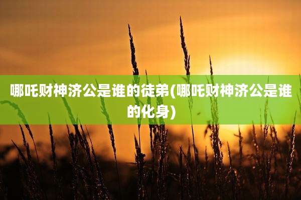 哪吒财神济公是谁的徒弟(哪吒财神济公是谁的化身)