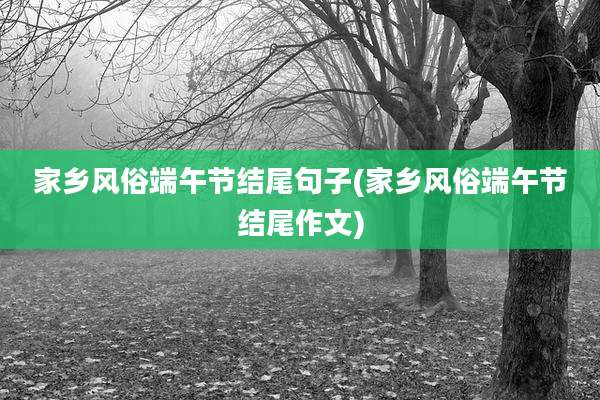 家乡风俗端午节结尾句子(家乡风俗端午节结尾作文)