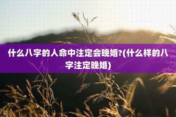 什么八字的人命中注定会晚婚?(什么样的八字注定晚婚)
