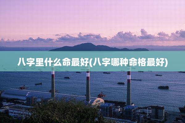 八字里什么命最好(八字哪种命格最好)