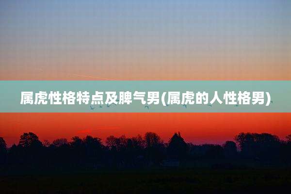 属虎性格特点及脾气男(属虎的人性格男)