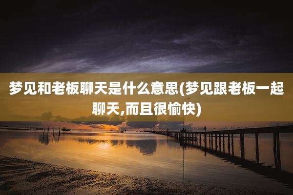梦见和老板聊天是什么意思(梦见跟老板一起聊天,而且很愉快)