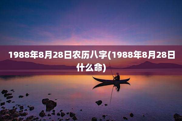 1988年8月28日农历八字(1988年8月28日什么命)