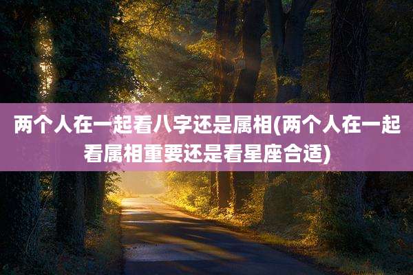 两个人在一起看八字还是属相(两个人在一起看属相重要还是看星座合适)
