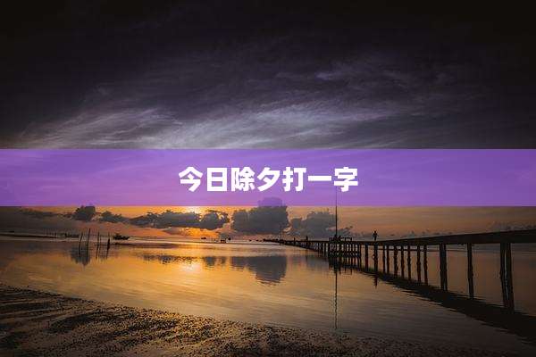 今日除夕打一字