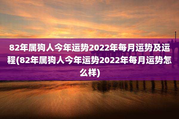 82年属狗人今年运势2022年每月运势及运程(82年属狗人今年运势2022年每月运势怎么样)
