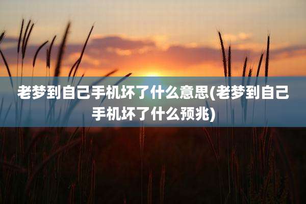 老梦到自己手机坏了什么意思(老梦到自己手机坏了什么预兆)