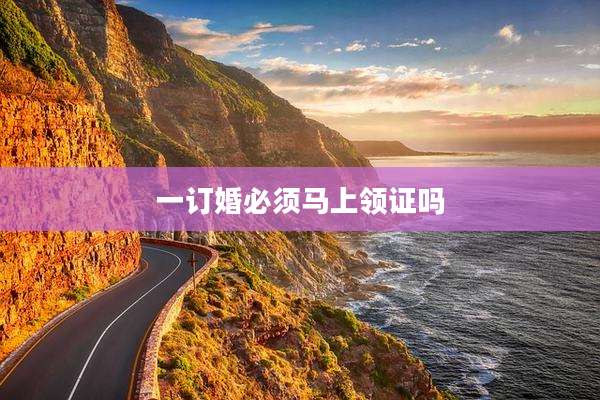 一订婚必须马上领证吗