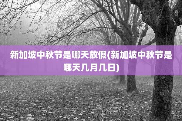 新加坡中秋节是哪天放假(新加坡中秋节是哪天几月几日)