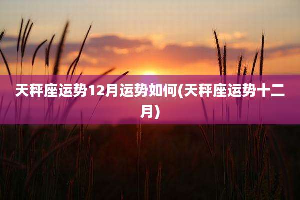 天秤座运势12月运势如何(天秤座运势十二月)