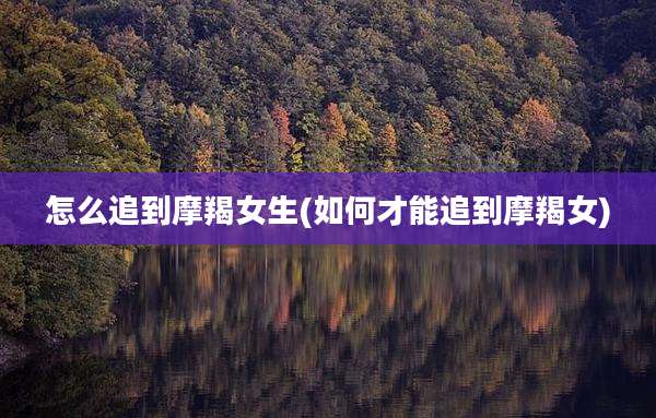 怎么追到摩羯女生(如何才能追到摩羯女)