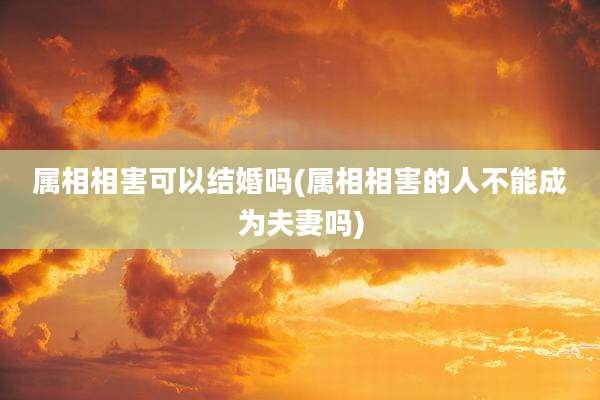 属相相害可以结婚吗(属相相害的人不能成为夫妻吗)