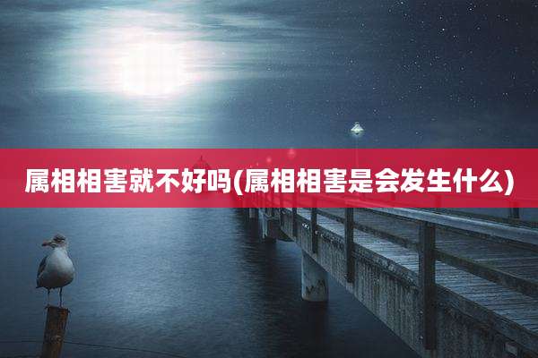 属相相害就不好吗(属相相害是会发生什么)