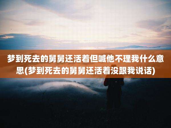 梦到死去的舅舅还活着但喊他不理我什么意思(梦到死去的舅舅还活着没跟我说话)