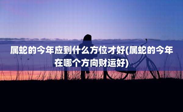属蛇的今年应到什么方位才好(属蛇的今年在哪个方向财运好)