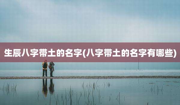 生辰八字带土的名字(八字带土的名字有哪些)