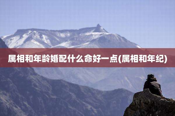 属相和年龄婚配什么命好一点(属相和年纪)