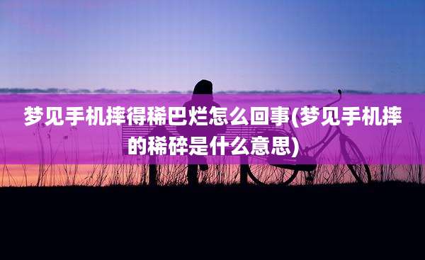 梦见手机摔得稀巴烂怎么回事(梦见手机摔的稀碎是什么意思)