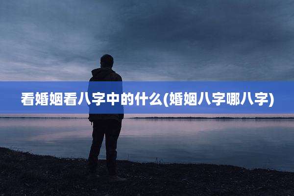 看婚姻看八字中的什么(婚姻八字哪八字)