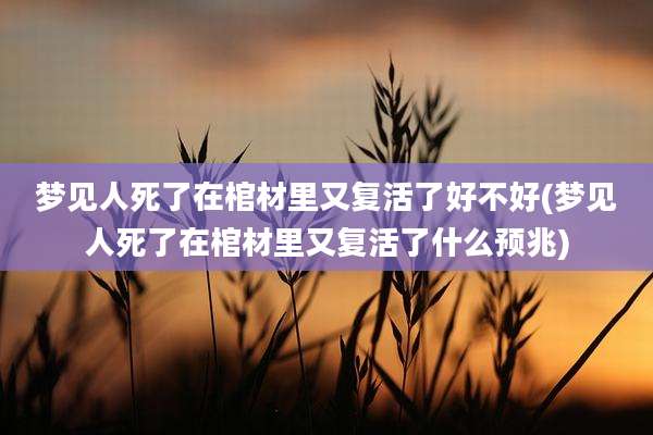 梦见人死了在棺材里又复活了好不好(梦见人死了在棺材里又复活了什么预兆)