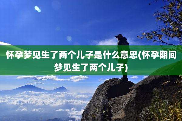 怀孕梦见生了两个儿子是什么意思(怀孕期间梦见生了两个儿子)