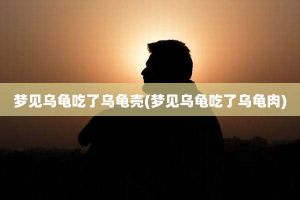 梦见乌龟吃了乌龟壳(梦见乌龟吃了乌龟肉)