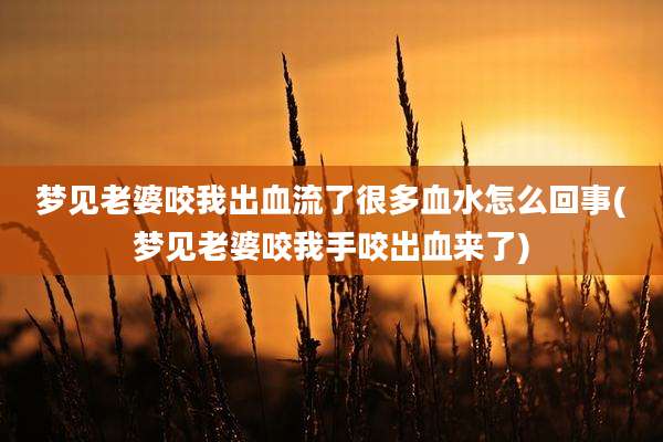 梦见老婆咬我出血流了很多血水怎么回事(梦见老婆咬我手咬出血来了)