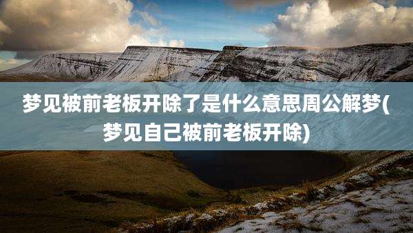 梦见被前老板开除了是什么意思周公解梦(梦见自己被前老板开除)