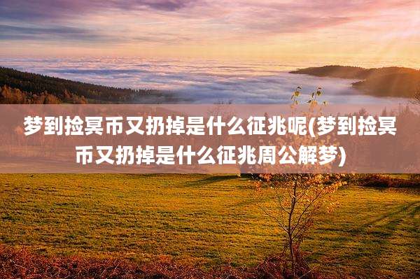 梦到捡冥币又扔掉是什么征兆呢(梦到捡冥币又扔掉是什么征兆周公解梦)