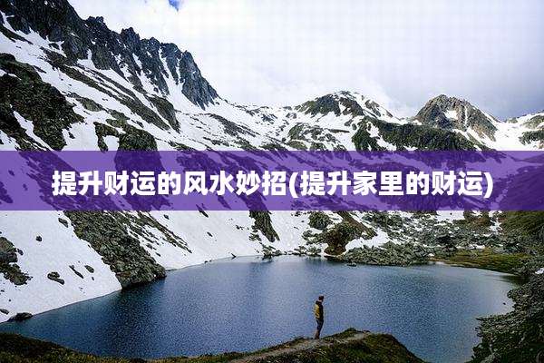 提升财运的风水妙招(提升家里的财运)