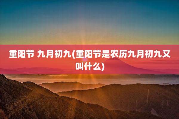 重阳节 九月初九(重阳节是农历九月初九又叫什么)