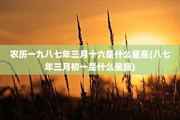 农历一九八七年三月十六是什么星座(八七年三月初一是什么星座)
