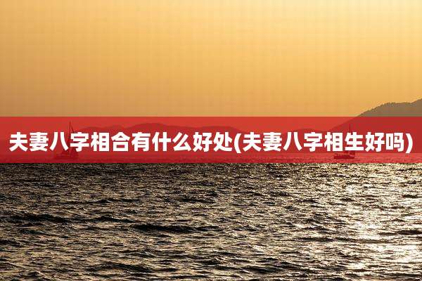 夫妻八字相合有什么好处(夫妻八字相生好吗)