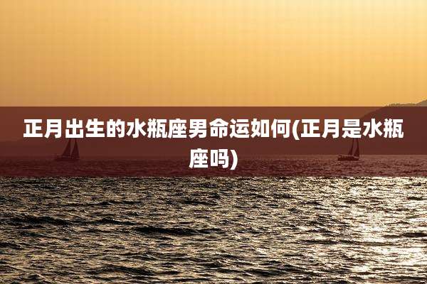 正月出生的水瓶座男命运如何(正月是水瓶座吗)