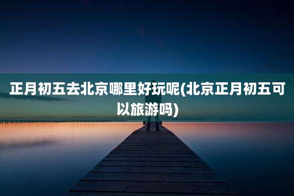 正月初五去北京哪里好玩呢(北京正月初五可以旅游吗)