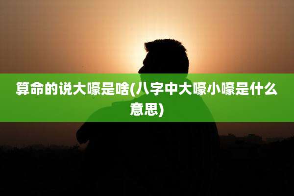 算命的说大嚎是啥(八字中大嚎小嚎是什么意思)