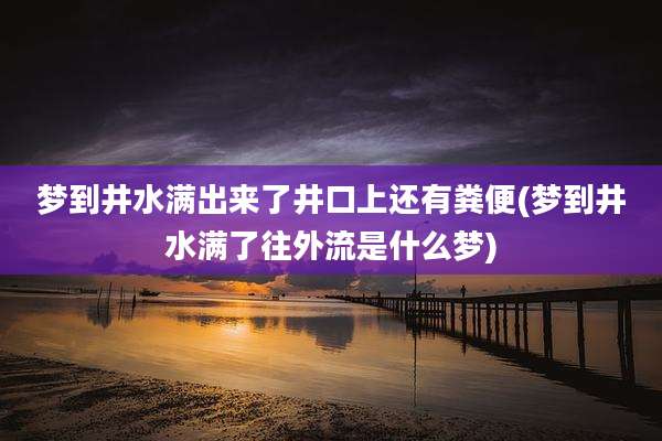 梦到井水满出来了井口上还有粪便(梦到井水满了往外流是什么梦)