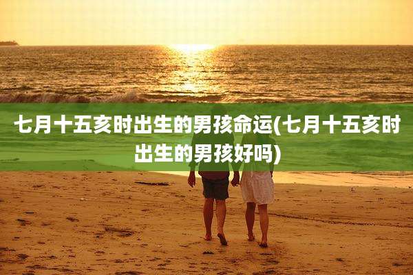 七月十五亥时出生的男孩命运(七月十五亥时出生的男孩好吗)