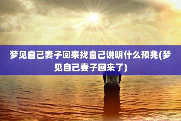 梦见自己妻子回来找自己说明什么预兆(梦见自己妻子回来了)