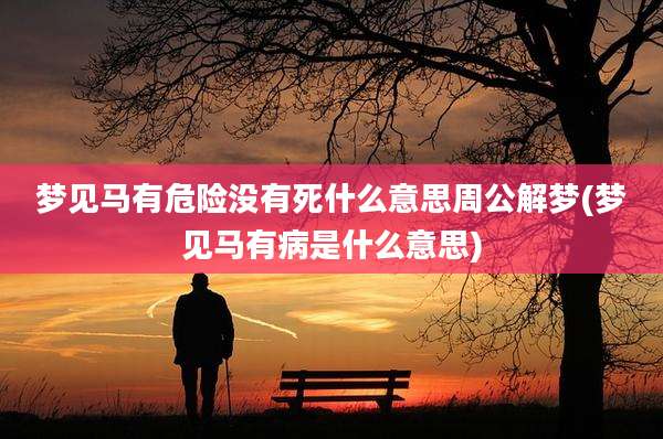 梦见马有危险没有死什么意思周公解梦(梦见马有病是什么意思)