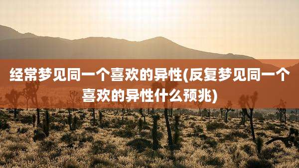 经常梦见同一个喜欢的异性(反复梦见同一个喜欢的异性什么预兆)