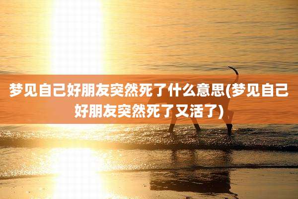 梦见自己好朋友突然死了什么意思(梦见自己好朋友突然死了又活了)
