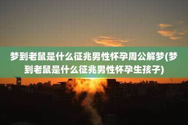 梦到老鼠是什么征兆男性怀孕周公解梦(梦到老鼠是什么征兆男性怀孕生孩子)