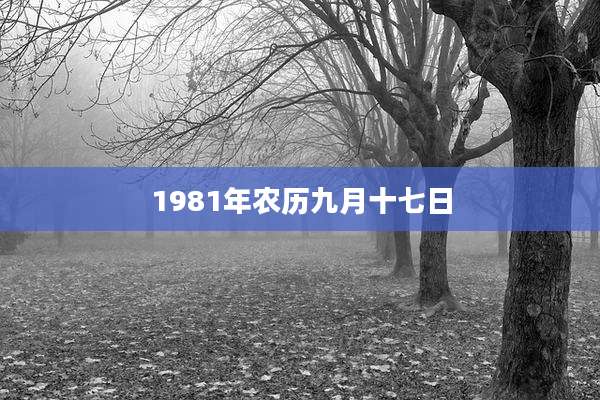 1981年农历九月十七日