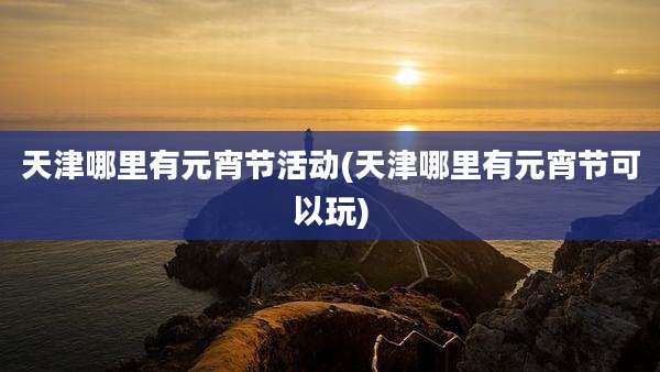 天津哪里有元宵节活动(天津哪里有元宵节可以玩)