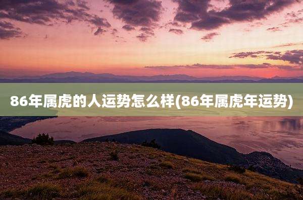 86年属虎的人运势怎么样(86年属虎年运势)