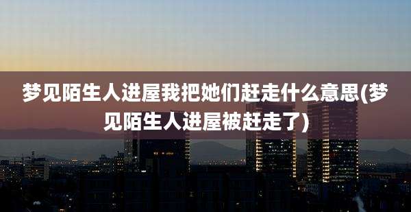 梦见陌生人进屋我把她们赶走什么意思(梦见陌生人进屋被赶走了)